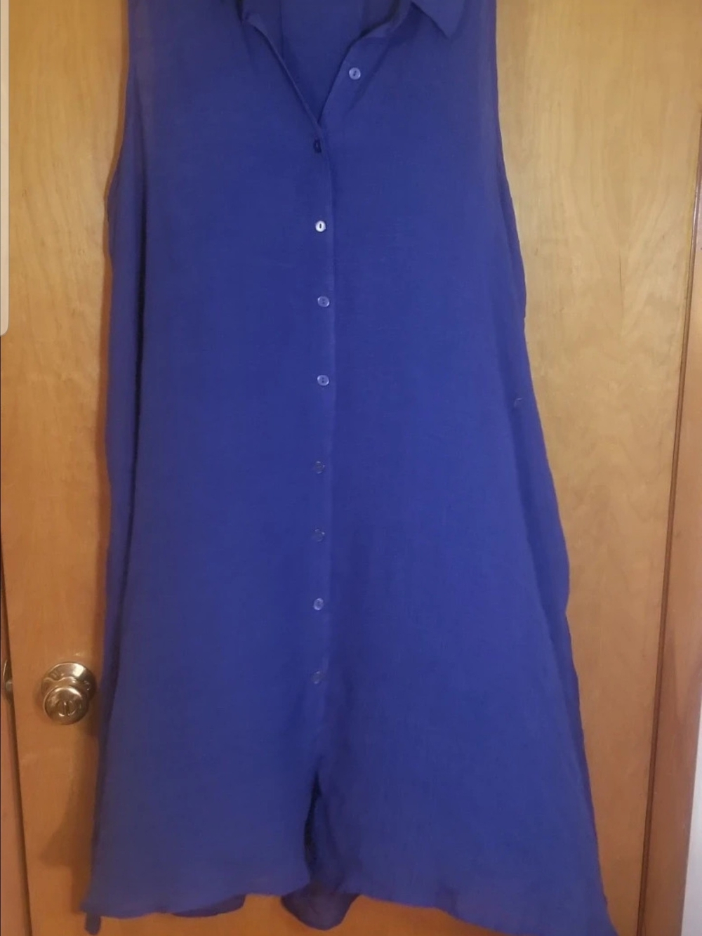Mlle Gabrielle Sheer Blue Button Up Dress Oversized Shirt Kimono Womens 3XL